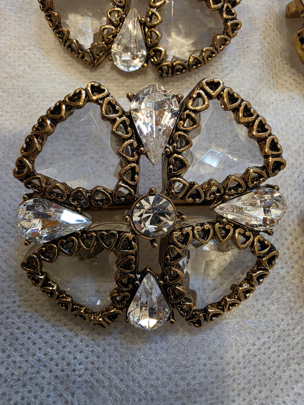 Gold-Tone Crystal Flower Brooch – Clear Crystal Accent $25. Each